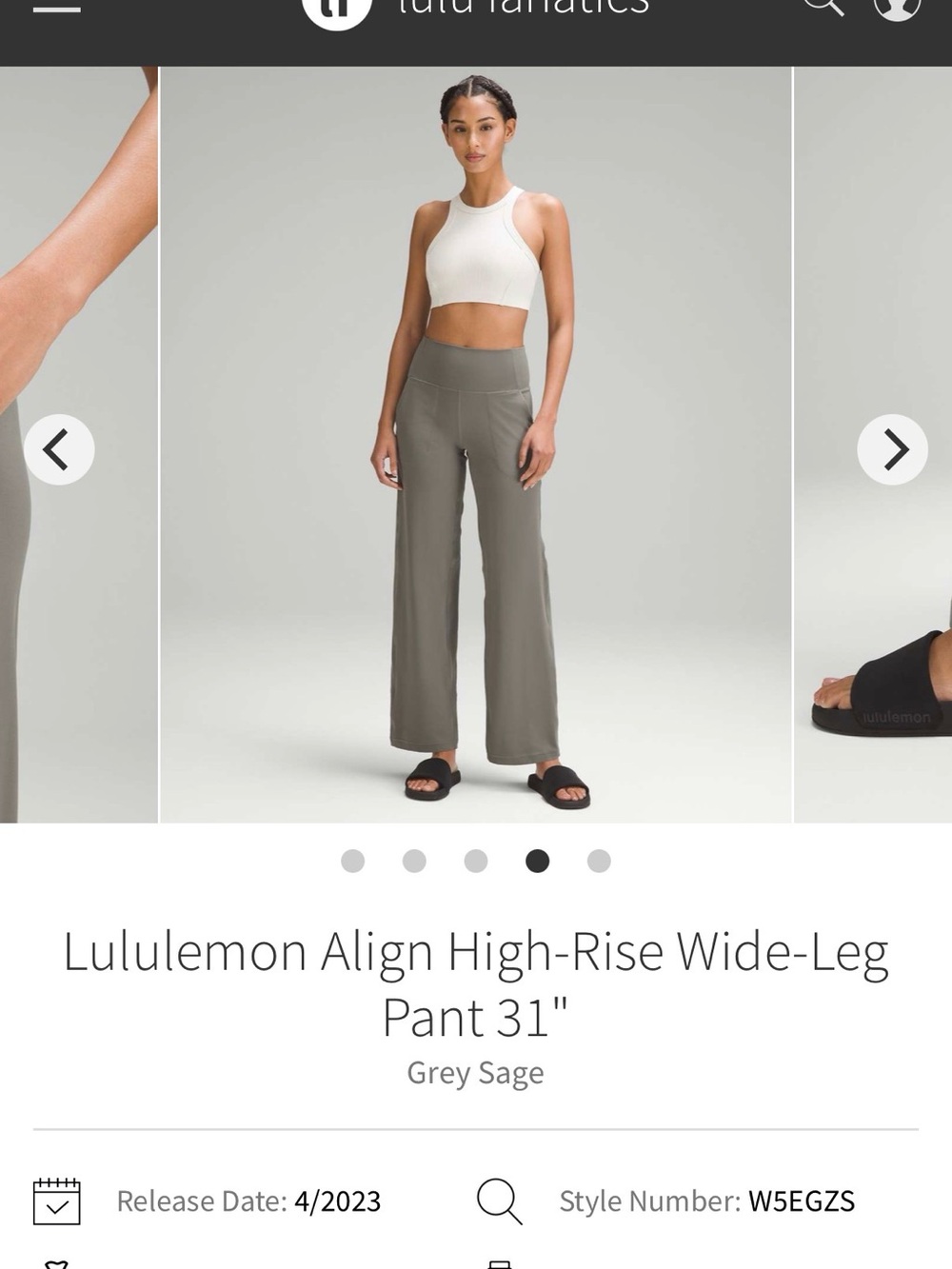 lululemon athletica High-Rise Wide-Leg Pant — Grey Sage - Good used